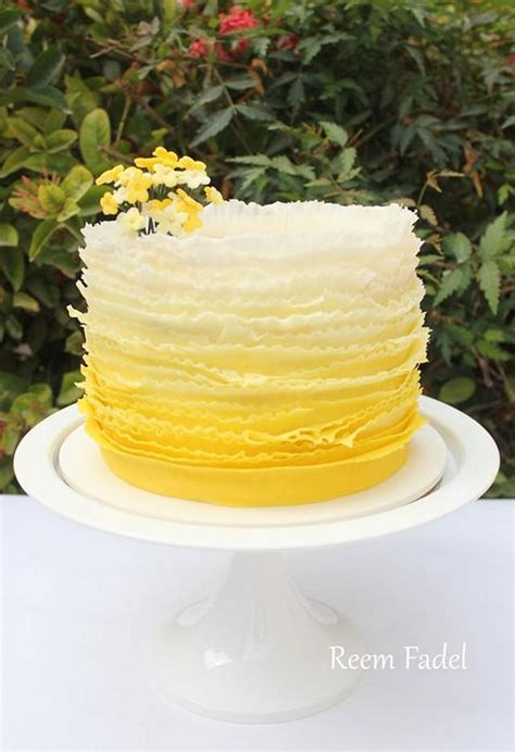 Yellow Decorated Cake By Reemfadelcakes Cakesdecor