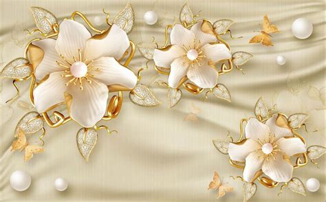 Dravenbuild Rose Gold Flowers Wallpaper Rose Gold Florals Wallpaper