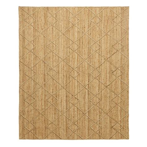 Stylewell Willow Beige Natural 8 Ft X 10 Ft Braided Jute Trellis Area