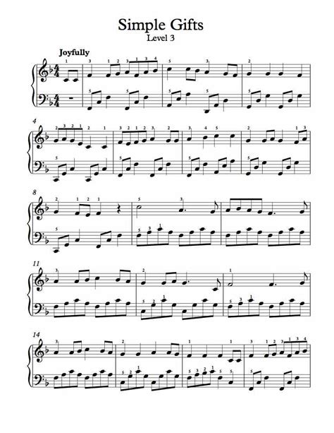 Free Piano Arrangement Sheet Music Simple Ts