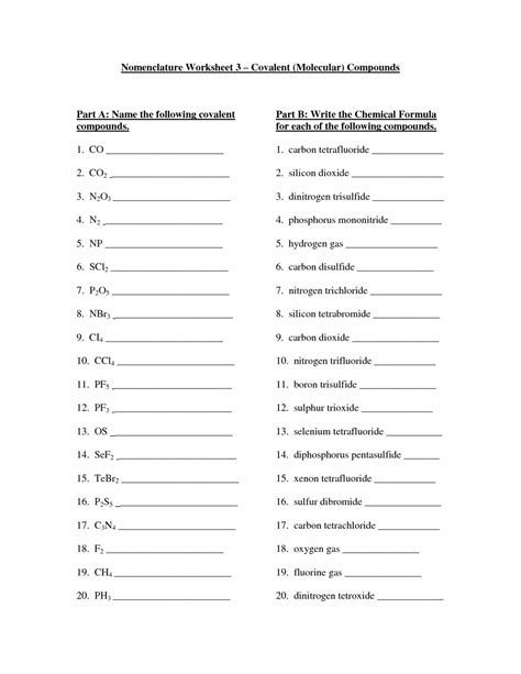 Naming Ionic And Covalent Compounds Worksheet Answer Key — Db