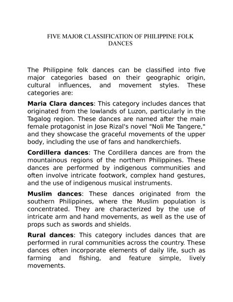 FIVE Major Classification OF Philippine FOLK Dances FIVE MAJOR