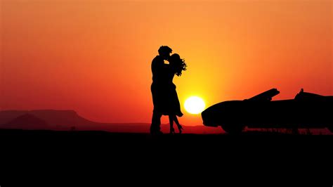 wallpapers hd sunset couple silhouette