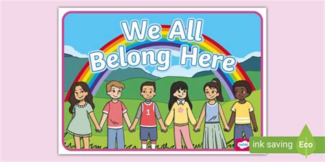We All Belong Here Display Poster Lenseignant A Fait