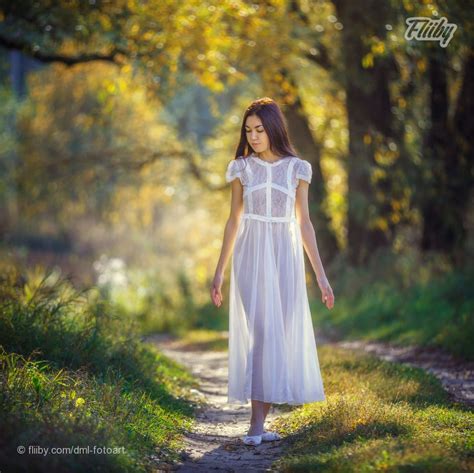 Autumn Fliiby Nature Photoshoot White Dress Winter Fashion