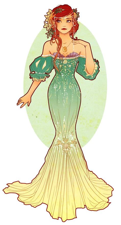 Postcards Of Art Nouveau Princesses Por Neverbirddesigns En Etsy Disney