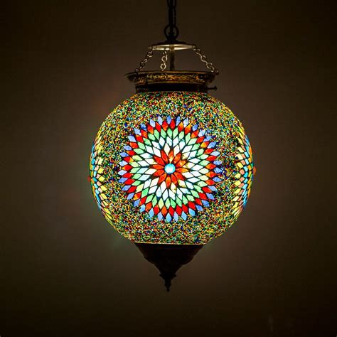 Marokkaanse hanglamp mozaïek multi colour Oosterse lampen interieur
