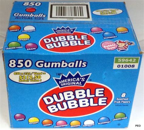 Dubble Bubble 850 Ct 1 Gumballs Bulk Candy Vending 24mm Double Gum
