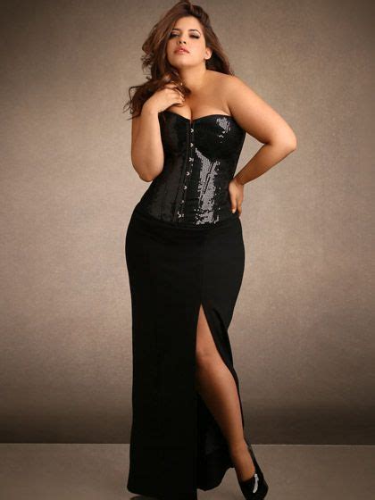 Plus Size Sequin Corset Black Hips And Curves Curvy Fashion Black