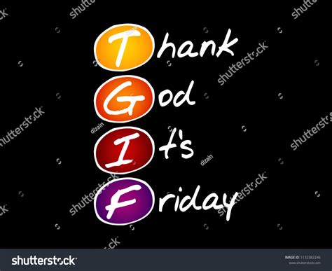 T Thank God Friday Acronym Concept Stock Vector Royalty Free