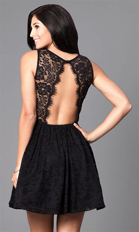 Short Lace Cheap Black Homecoming Dress Promgirl