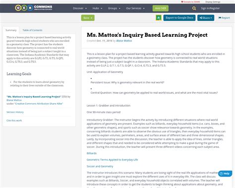 Ms Mattoxs Inquiry Based Learning Project Oer Commons