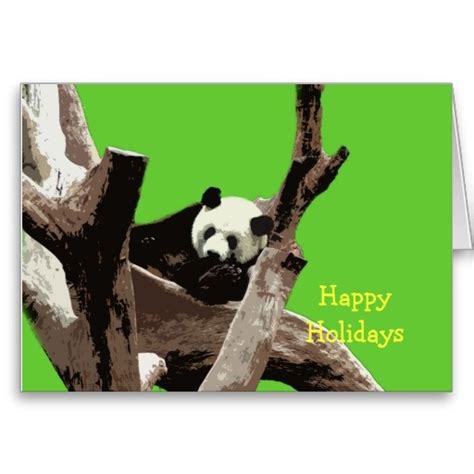 Happy Holidays Giant Panda Cards Happy Christmas Card Panda Card Cards