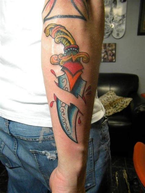 Dagger Tattoo On Lower Arm Lower Arm