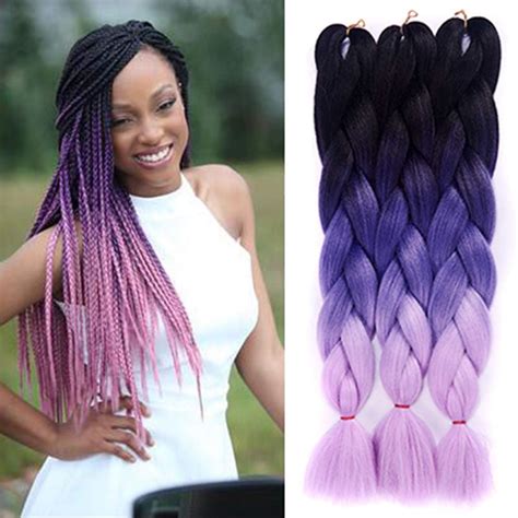 58 Best Images Purple Kanekalon Braiding Hair Meifan Synthetic Easy Jumbo Braids Black Ombre