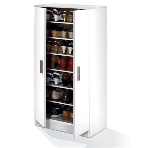 This shoe storage cabinet also features an open, top storage space with three sides. Bellini 2 Door Shoe Storage Cabinet Rack Unit with 7 ...