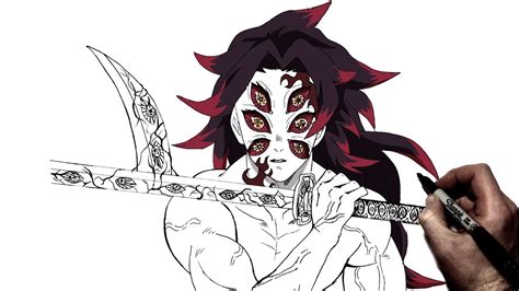 How To Draw Upper Moon One Kokushibo Step By Step Demon Slayer