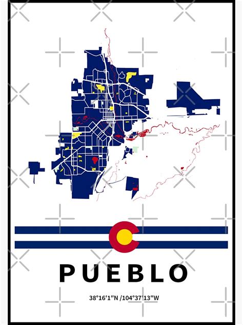Pueblo Colorado City Street Map Sticker For Sale By Rhserra
