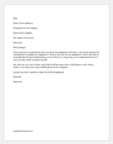 How to write a cover letter. Explanation Letter Format - Letter