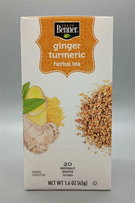 Benner Tea Co Ginger Turmeric Herbal Tea Aldi Reviewer