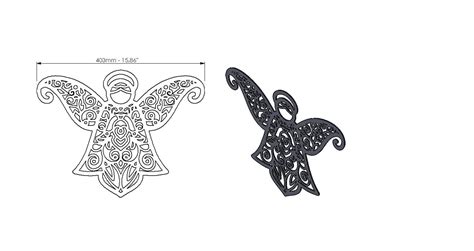 Angel Dxf File For Cnc Laser Router Cricut Etsy