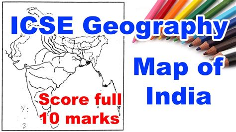 Icse Map Pointing Filling Map Of India Sem Geography Class Exam Youtube