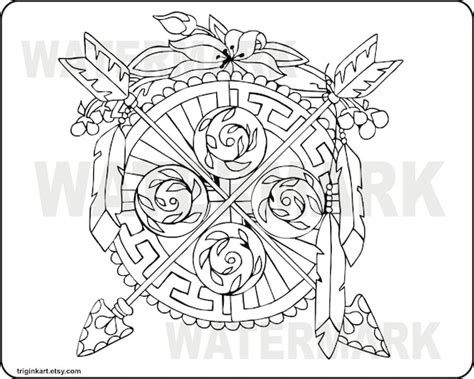 Twin Arrows Adult Coloring Page
