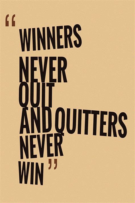 Winners Never Quit Motivational Inspirational Quotes Poster