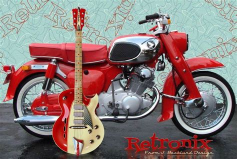 Art Meets Motorcycle Meets Retro Guitar Art Miniature Guitars Guitar