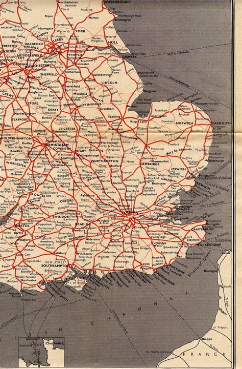 The 1956 British Railways Passenger Network Map 4 Map Old Maps