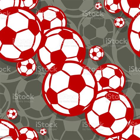 Soccer Ball Football Seamless Pattern Design Vector Illustration Stock