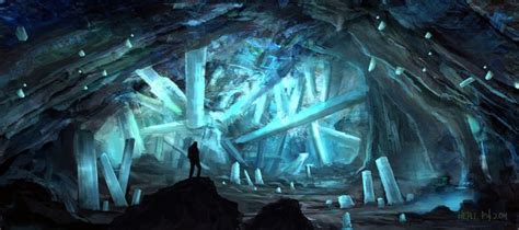 Crystal Cave By Eru17 On Deviantart Ilustración De Paisaje Fantasía