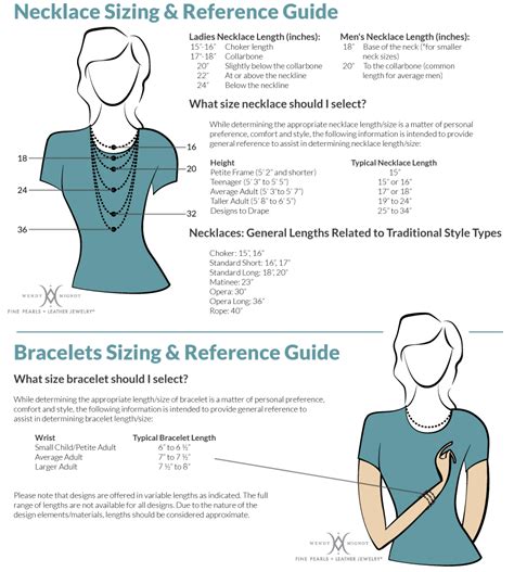 Necklace And Bracelet Size Guide
