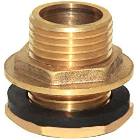 Male Thread Brass Water Tank Connector Bulkhead Fitting Rubber Ring It Ebay