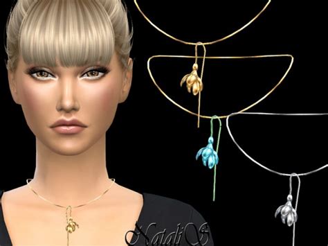 The Sims Resource Spring Flower Pendant Necklace By Natalis • Sims 4