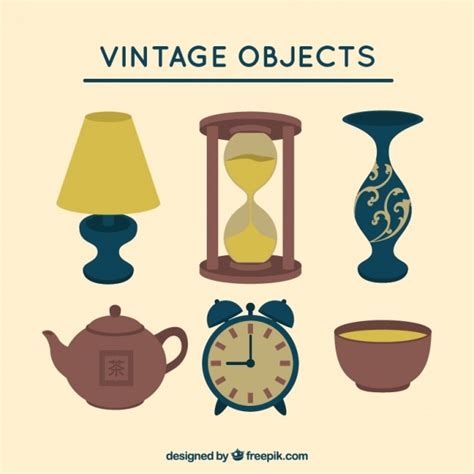 Vintage Decorative Objects Free Vector