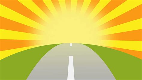 Animated Road On A Sunset With Space For Your Object Text Or Logo