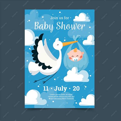 Premium Vector Colorful Baby Shower Invitation
