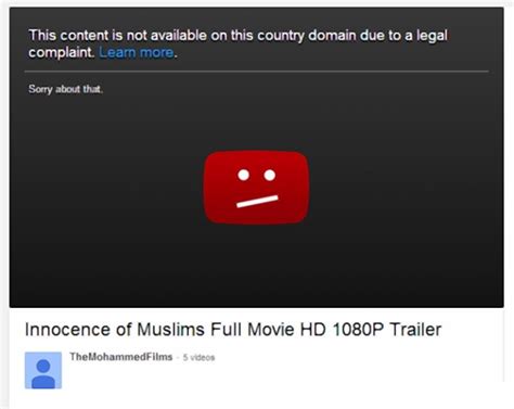 Youtube Must Take Down ‘innocence Of Muslims Judge Ny Daily News