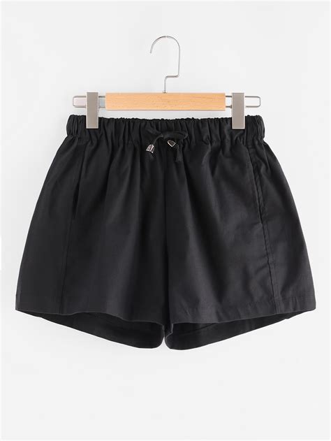 Elastic Drawstring Waist Hidden Pocket Shorts Sheinsheinside