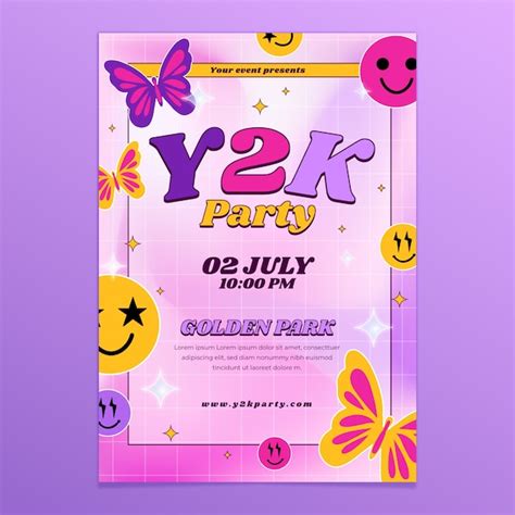 Free Vector Hand Drawn Y2k Posters Template
