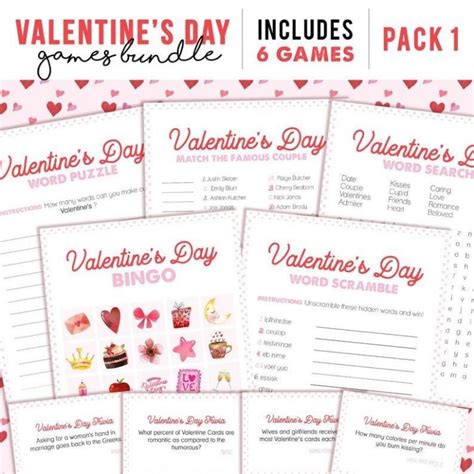 Hearts And Love And Valentine S Day Party Games Printable Games Party Planning