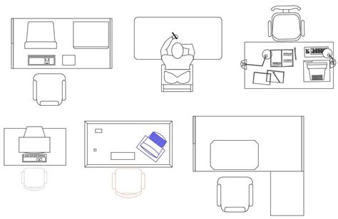 Office Desk Elevation Cad Block