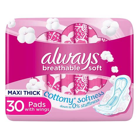 always pink sanitary pads 30 pads hygieneforall
