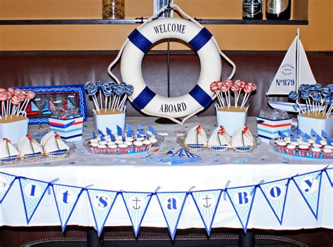 We put together some foam letters to spell out the baby's. Sailboat Nautical Themed Baby Shower Ideas | FREE ...