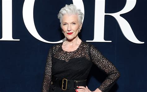 Elon Musks Mom Maye Musk Dons Lace Dress And Boots At Diors Paris Show