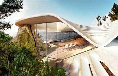 David Tajchman Conceives Futuristic Pool House Overlooking The Sea