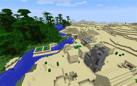 Tropical Jungle And Desert Blacksmith Village Minecraft Seed Hq
