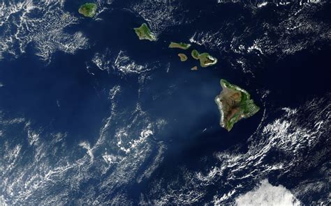 Download Wallpapers Hawaii Islands View From Space Archipelago Usa