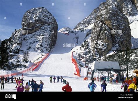 Cortina Dampezzo Italy The Ski Run Called Olympia Delle Tofane